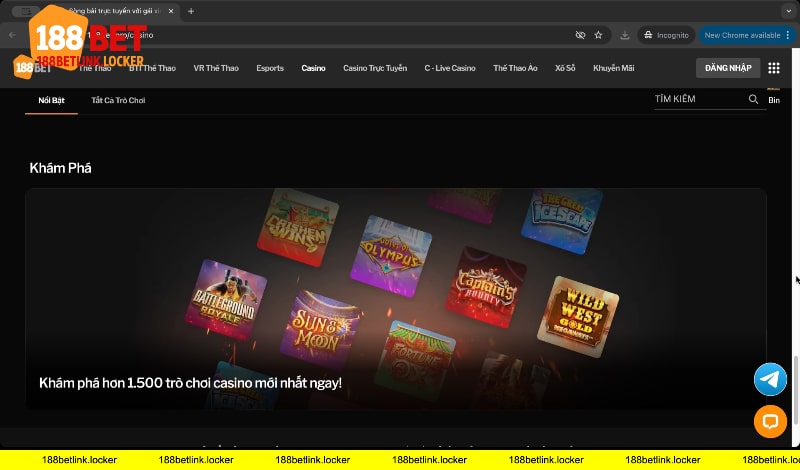 Khám phá game casino 188BET link