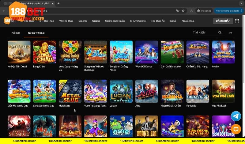 kho game casino 188BET link